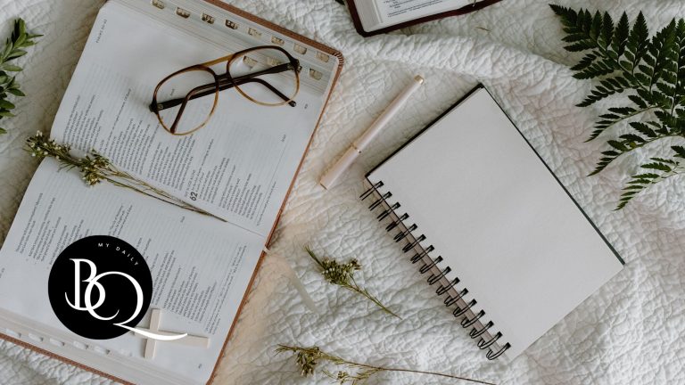 Open Bible with a blank notebook ready for your reading plan
