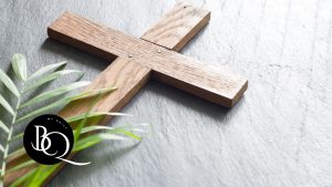 Palm branches with a cross for Meaning of Holy Week