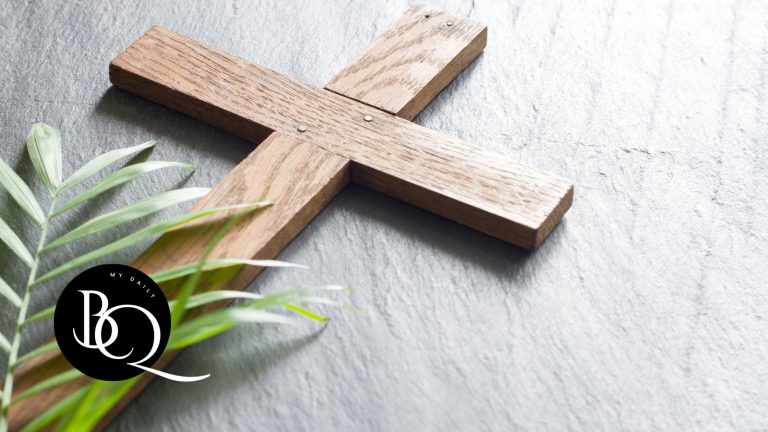 Palm branches with a cross for Meaning of Holy Week